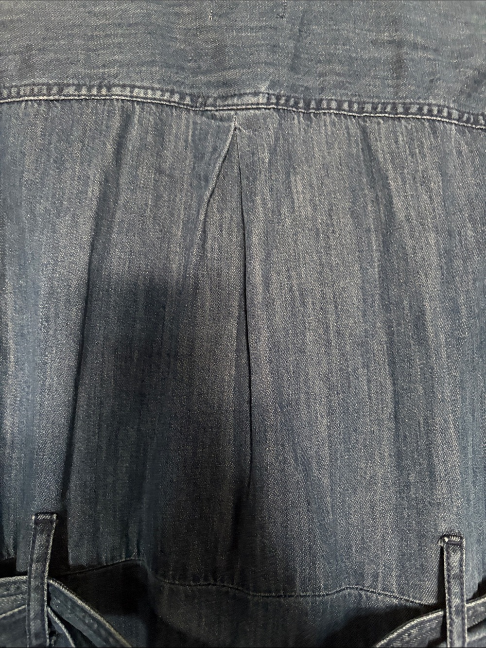 Sezane Dark Blue Denim Button-Front Long Sleeve Dress - Picture 6 of 8